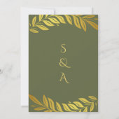 Elegante Hochzeiten in Gold und Green Arabic und E Einladung (Rückseite)