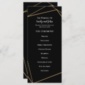 Elegante Hochzeiten in Gold und Schwarz Programm (Vorne/Hinten)