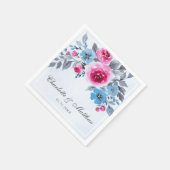 Elegante Hochzeiten in Rosa und Blau Serviette (Ecke)