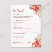 Elegante Hochzeiten in Rot und Elfenbeinküste Begleitkarte (Vorderseite)