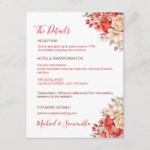 Elegante Hochzeiten in Rot und Elfenbeinküste Begleitkarte (Vorderseite)