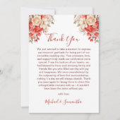 Elegante Hochzeiten in Rot und Elfenbeinküste Dankeskarte (Vorderseite)