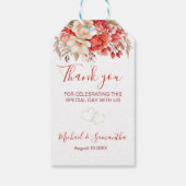 Elegante Hochzeiten in Rot und Elfenbeinküste Geschenkanhänger (Rückseite)