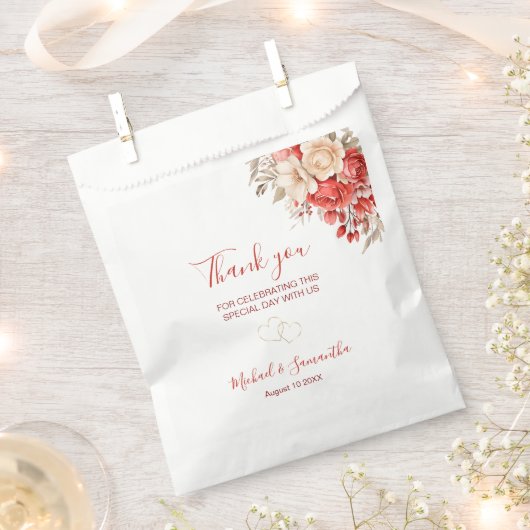 Elegante Hochzeiten in Rot und Elfenbeinküste Geschenktütchen (Ausgeschnitten)