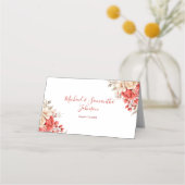 Elegante Hochzeiten in Rot und Elfenbeinküste Platzkarte (Vorderseite)