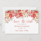 Elegante Hochzeiten in Rot und Elfenbeinküste Save The Date (Vorderseite)