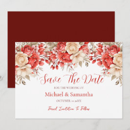 Elegante Hochzeiten in Rot und Elfenbeinküste Save The Date