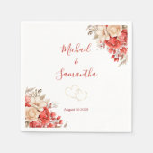 Elegante Hochzeiten in Rot und Elfenbeinküste Serviette (Vorderseite)