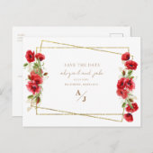 Elegante Hochzeiten in Rot und Gold Postkarte (Vorne/Hinten)