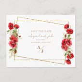 Elegante Hochzeiten in Rot und Gold Postkarte (Vorderseite)