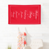 Elegante Hochzeiten Individuelle Name Chic Red Wel Banner (Insitu)
