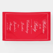 Elegante Hochzeiten Individuelle Name Chic Red Wel Banner (Horizontal)