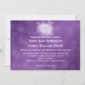 Elegante Hochzeiten Moderne Herzen Lila Einladung (Rückseite)