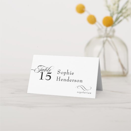 Elegante Hochzeiten-Platzkarten | Wahl Platzkarte (Vorderseite)