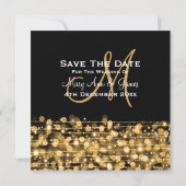 Elegante Hochzeiten Save the Date Glitzern Gold Einladung (Rückseite)