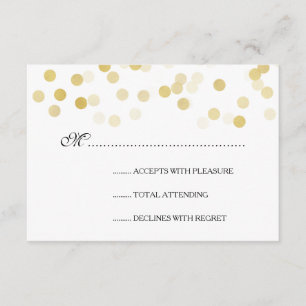 Elegante Hochzeiten UAWG Imitats Gold Foil Glitzer RSVP Karte