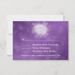 Elegante Hochzeiten UAWG Moderne Herzen Lila RSVP Karte