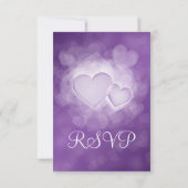 Elegante Hochzeiten UAWG Moderne Herzen Lila RSVP Karte (Rückseite)