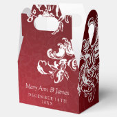 Elegante Hochzeiten Vintage Wirbel 2 Rot Geschenkschachtel (Geöffnet)