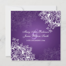 Elegante Hochzeiten Vintage Wirbel Lila Einladung