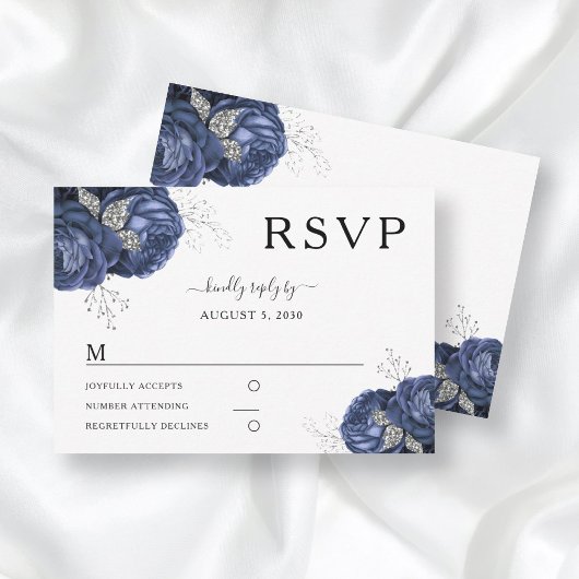 Elegante Hochzeiten von Blaufass RSVP Karte