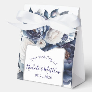 Elegante Hochzeiten von Navy Blue Peonies & White  Geschenkschachtel