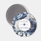 Elegante Hochzeiten von Navy Blue Peonies & White  Magnet (Vorderseite/Rückseite)