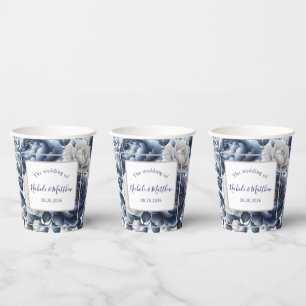 Elegante Hochzeiten von Navy Blue Peonies & White  Pappbecher