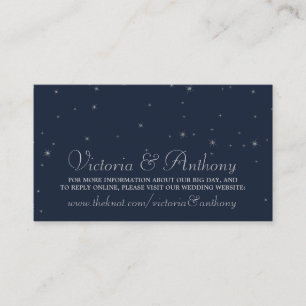 Elegante Hochzeiten von Navy & Silver Falling Star Begleitkarte
