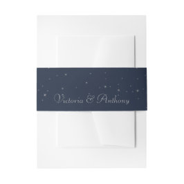 Elegante Hochzeiten von Navy & Silver Falling Star Einladungsbanderole