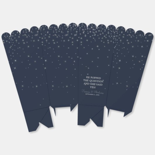 Elegante Hochzeiten von Navy & Silver Falling Star Geschenkschachtel (Ungeklappt)