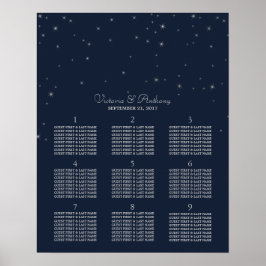 Elegante Hochzeiten von Navy & Silver Falling Star Poster