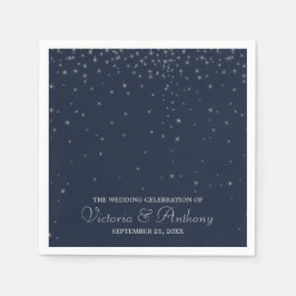 Elegante Hochzeiten von Navy & Silver Falling Star Serviette