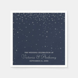 Elegante Hochzeiten von Navy & Silver Falling Star Serviette