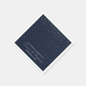 Elegante Hochzeiten von Navy & Silver Falling Star Serviette (Ecke)