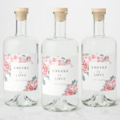 Elegante Hochzeiten von Wasserfarben Alkoholflaschenetikett (Flaschen)