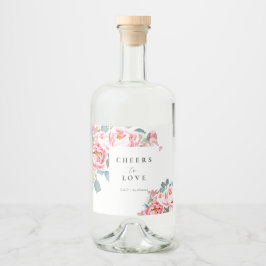 Elegante Hochzeiten von Wasserfarben Alkoholflaschenetikett