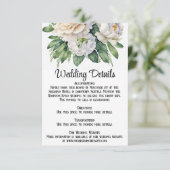 Elegante Hochzeiten von weißen Rosen und Peonies Begleitkarte (Stehend Vorderseite)