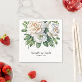 Elegante Hochzeiten von weißen Rosen und Peonies Serviette (Beispiel)