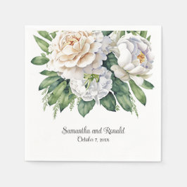 Elegante Hochzeiten von weißen Rosen und Peonies Serviette