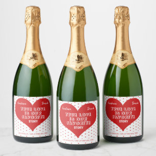 Elegante Hochzeiten zum Valentinstag moderne Typog Schaumweinetikett