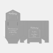 Elegante Hochzeitfavors Namen Moderner Chic Gray Geschenkschachtel (Ungefaltet)