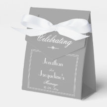 Elegante Hochzeitfavors Namen Moderner Chic Gray