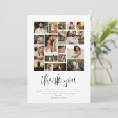 Elegante Hochzeitfoto Collage Dankeskarte (Stehend Vorderseite)