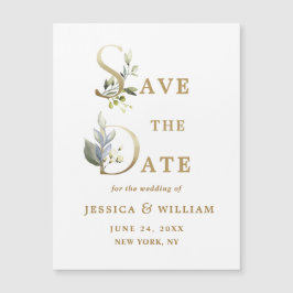 Elegante Hochzeitkarte Save the Date Magnetkarte