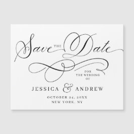 Elegante Hochzeitkarte Save the Date Magnetkarte