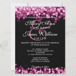 Elegante Hochzeitrosa Lichter Einladung