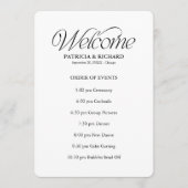 Elegante Hochzeits-Ablauf-Zeitplan-Terminübersicht Programm (Vorderseite)