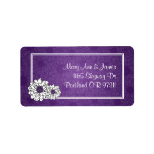Elegante Hochzeits-Adressen-Dahlie-Mit Blumenlila Adressaufkleber