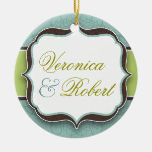 Elegante Hochzeits-Andenken-Verzierung Keramikornament